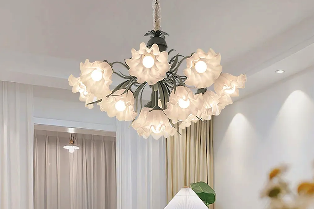 Elegant Cream Flower Chandeliers for Living Rooms